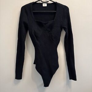 Abercrombie & Fitch Black Ribbed Bodysuit